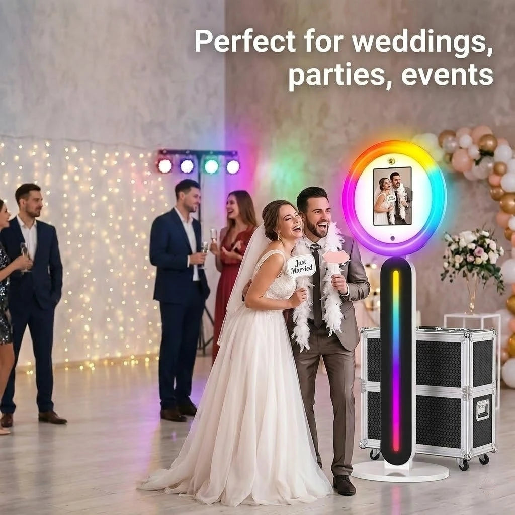 Femoorer Ipad Photo Booth Stand With Rgb Ring Light