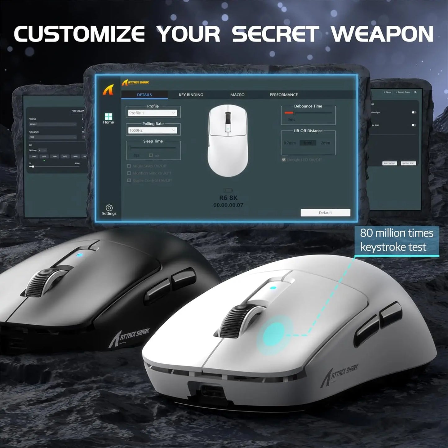 Attack Shark R6 Wireless Gaming Mouse with PAW 3950Max Sensor