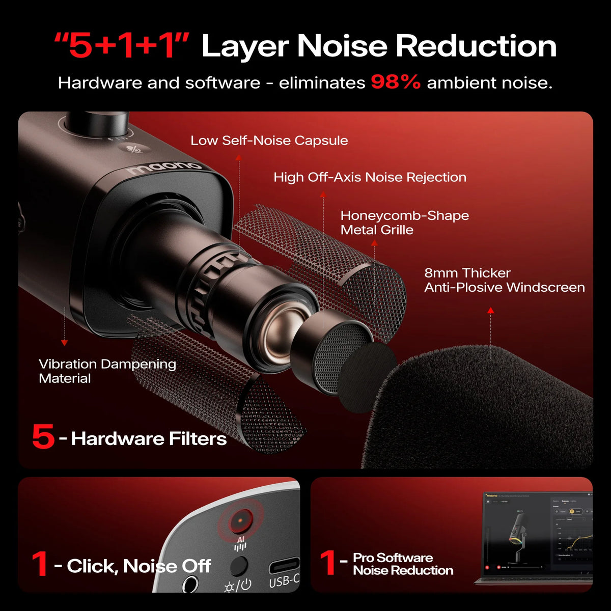 Maono Pd100w Dynamic Usb Microphone For Gaming Streaming Podcast