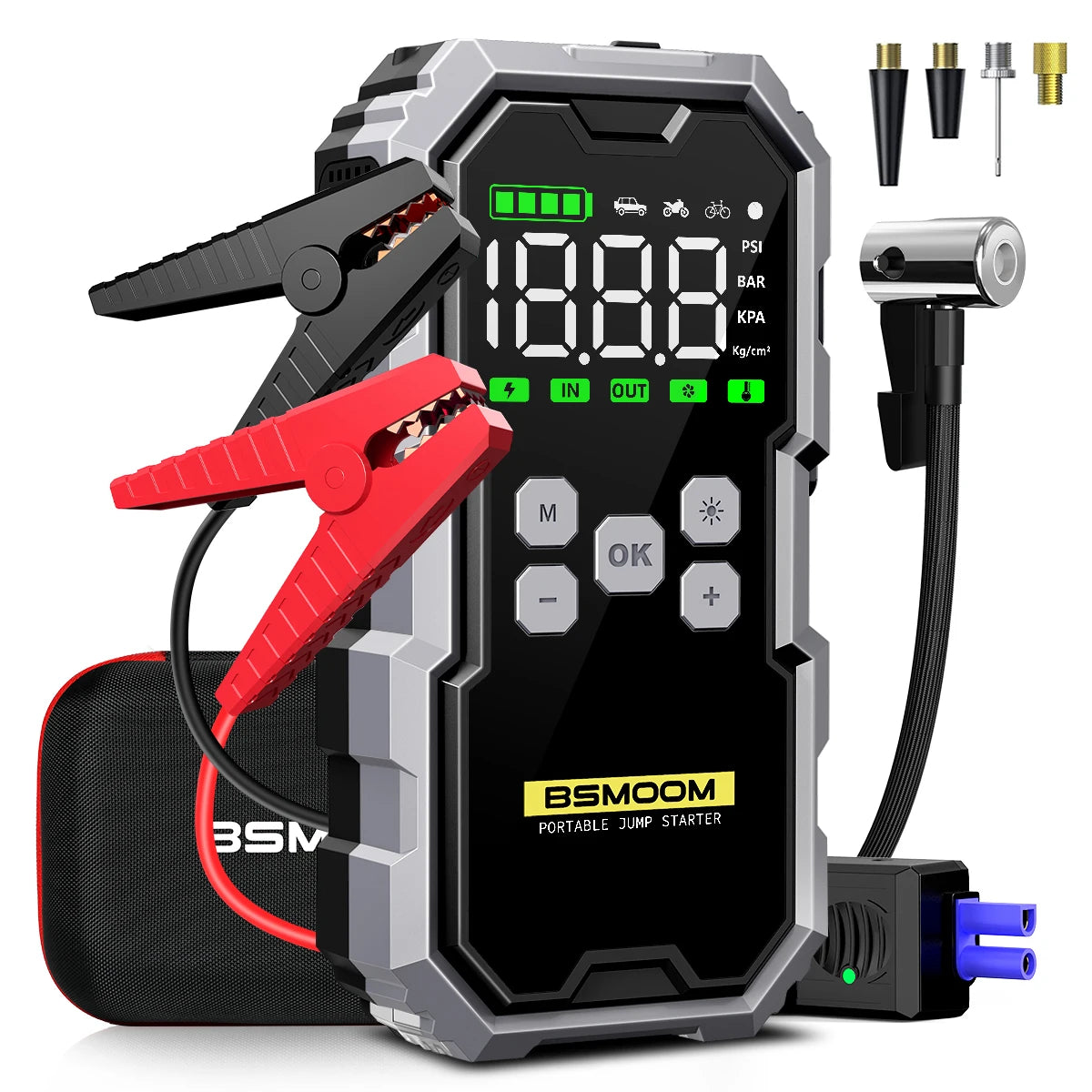 BIUBLE 7000A Car Jump Starter With Air Compressor Voltage Display