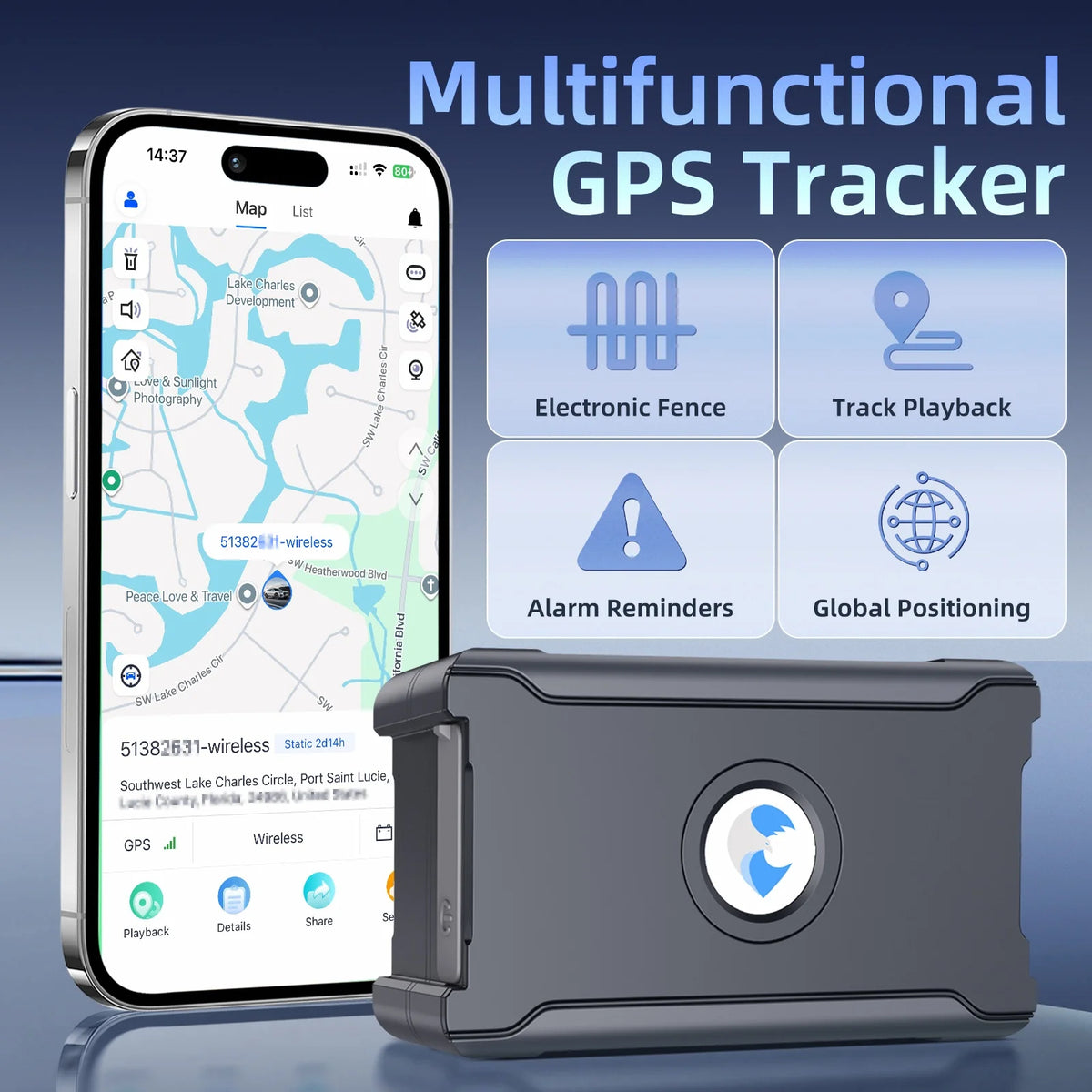 Waterproof Wireless GPS Tracker For Vehicle Monitoring