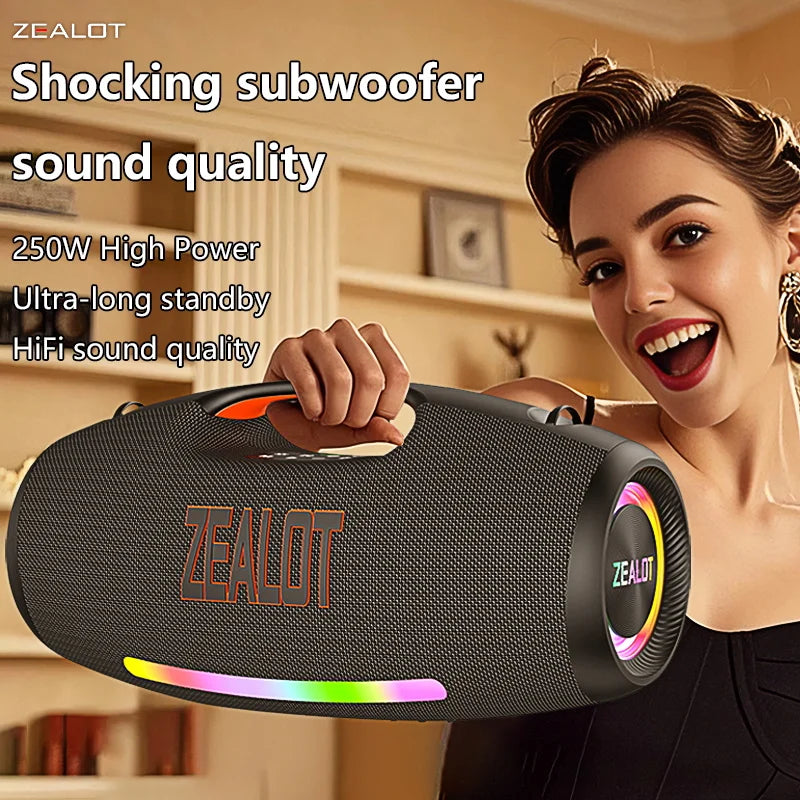 Zealot S89 250W Portable Bluetooth Speaker Waterproof TWS Subwoofer