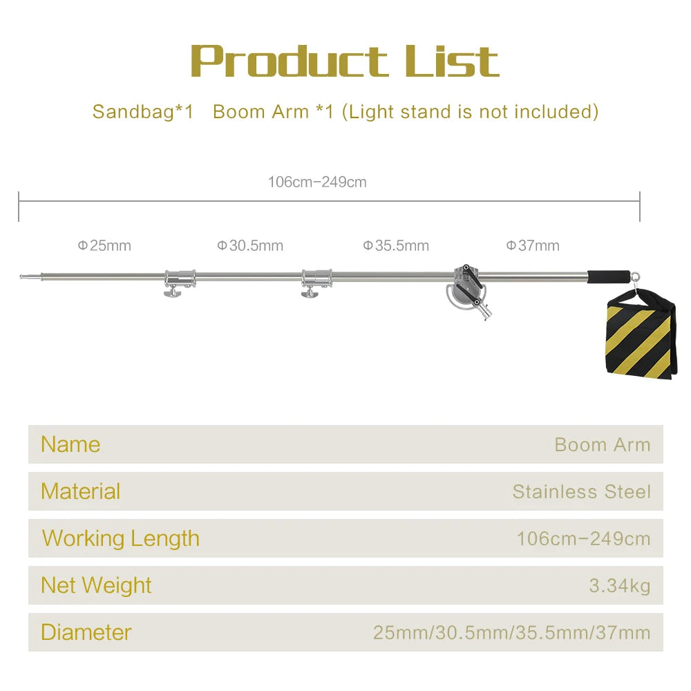 SH Heavy Duty Stainless Steel Photography Lighting Stand Tripod