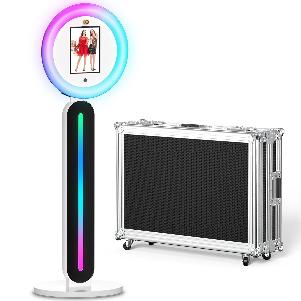Femoorer Ipad Photo Booth Stand With Rgb Ring Light