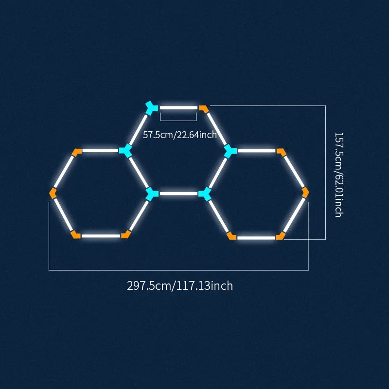 Pibaogu Hexagon LED Honeycomb Ceiling Light For Garage Shop