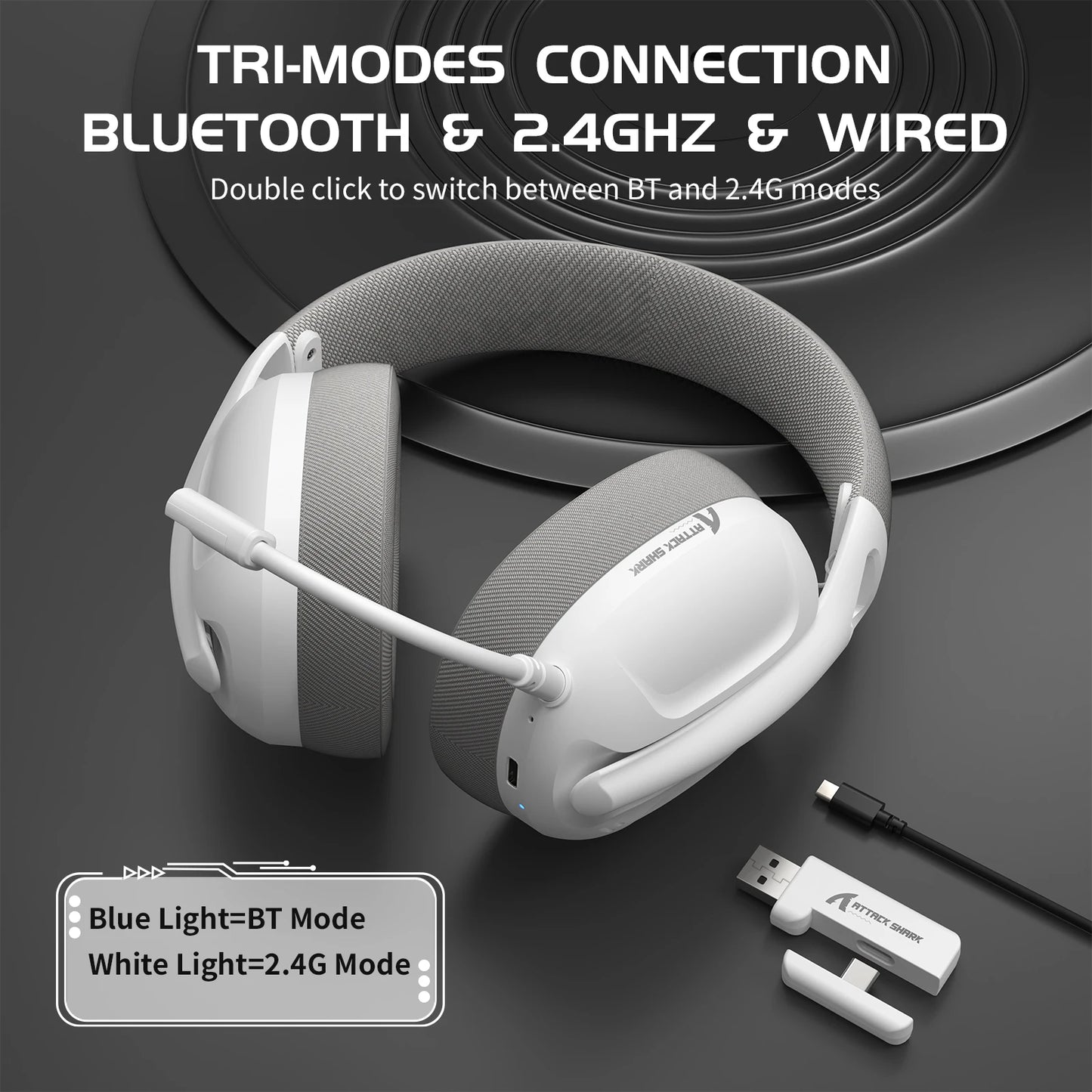 Attack Shark L80 Ultra Light Wireless Headset for PC