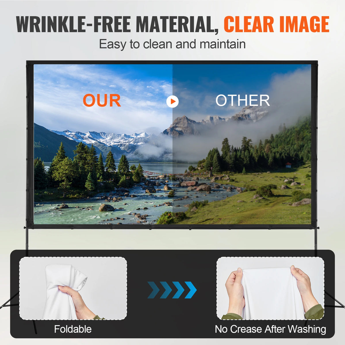 Vevor Portable Projector Screen With Adjustable Stand