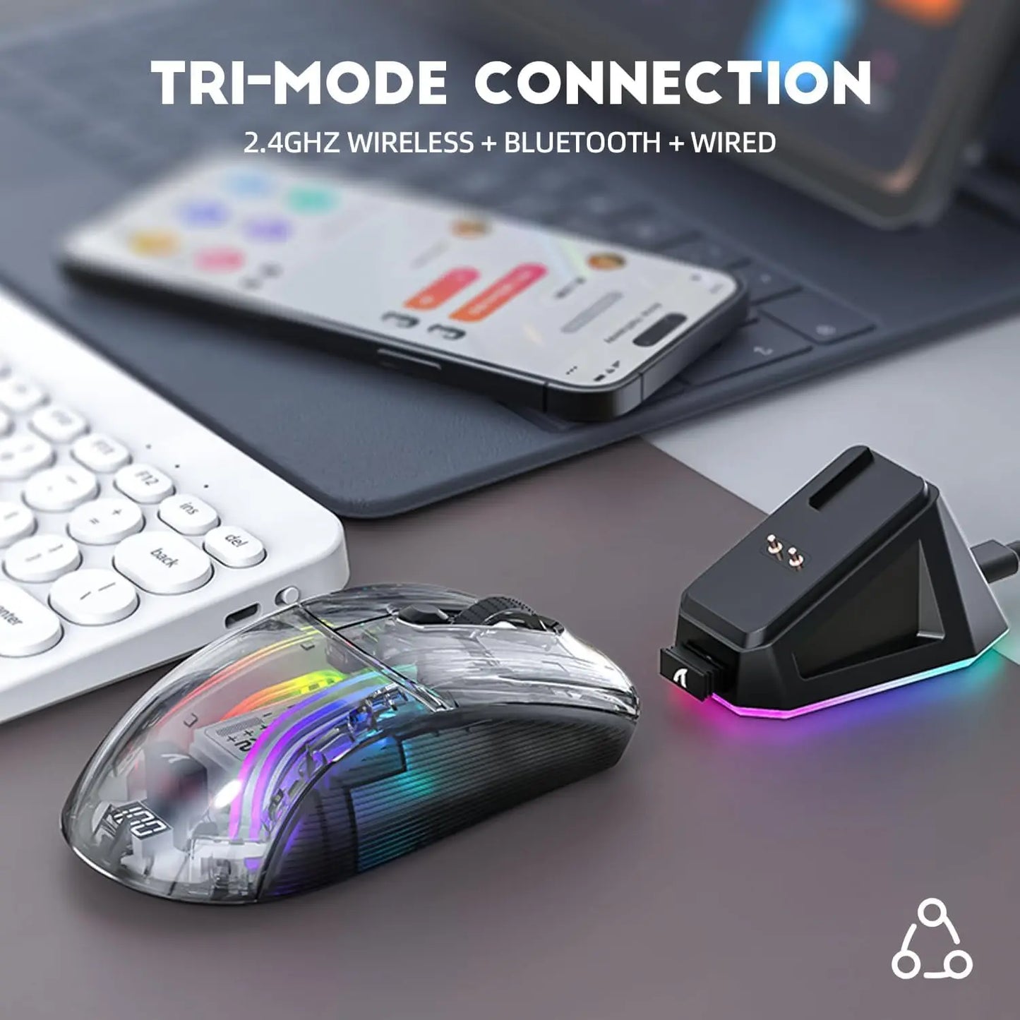 Attack Shark X2Pro Wireless Gaming Mouse With RGB Charging Dock