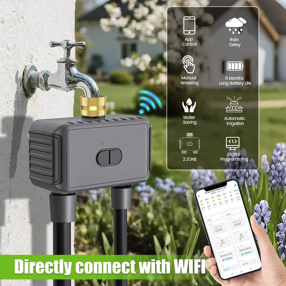 Insoma Dual Hose WiFi Automatic Water Timer For Garden Irrigation