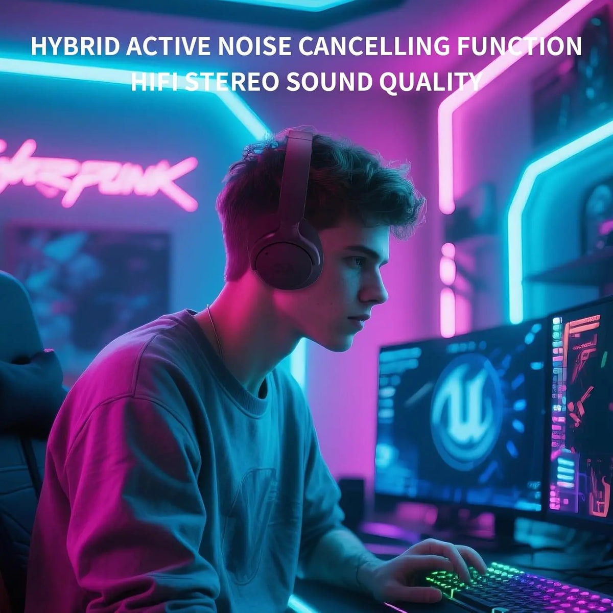 Redragon H610 Wireless Gaming Headset Featuring Bluetooth And Active Noise