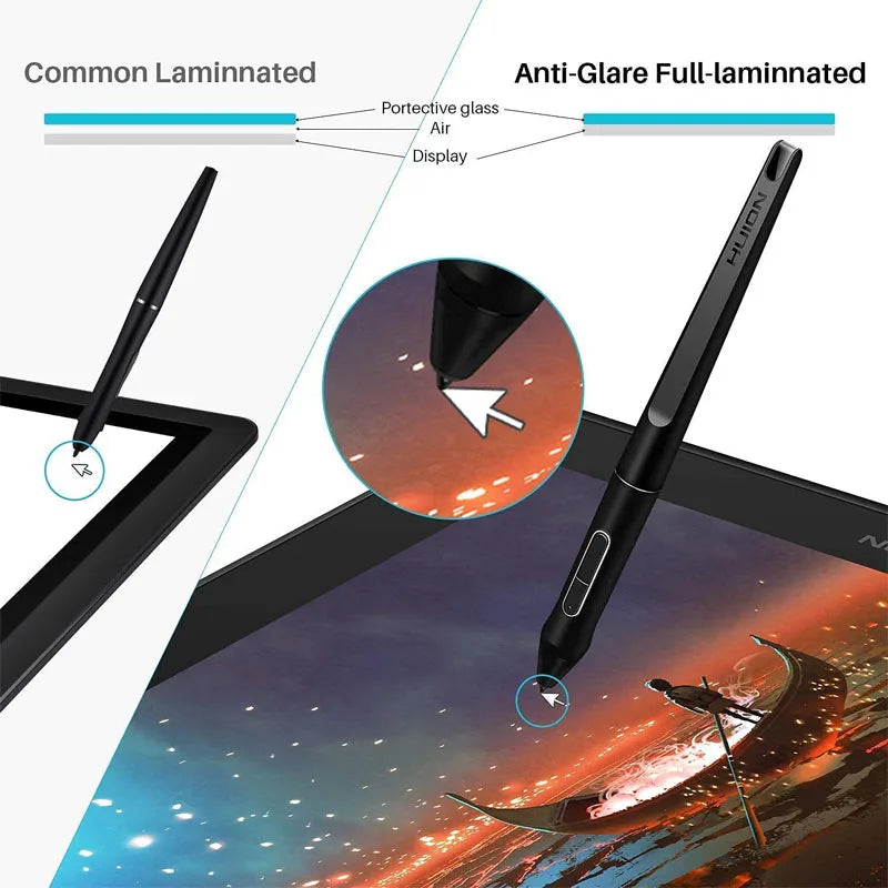 Huion Kamvas Pro 16 Graphics Monitor Battery Free Stylus