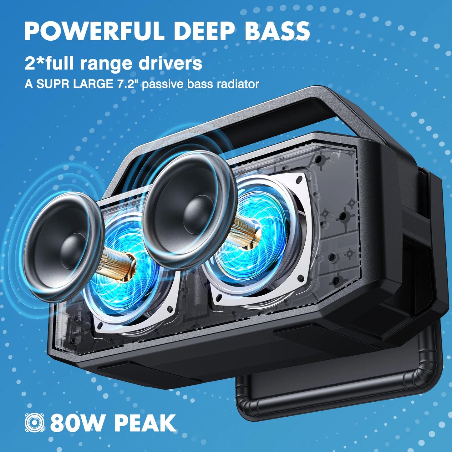 W-King D9-1 100W Peak Portable Bluetooth Speaker With Subwoofer Waterproof