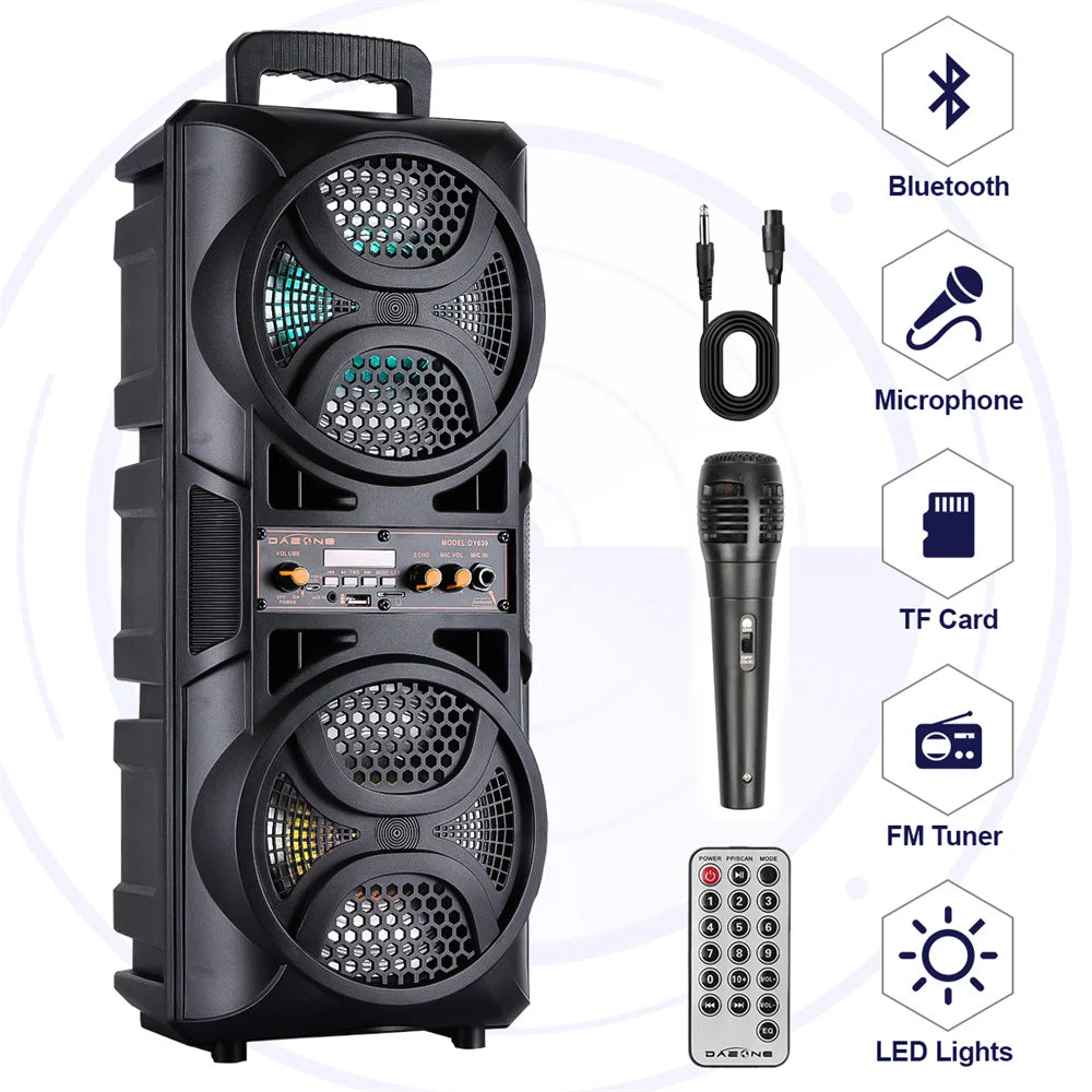 Curuk Portable Bluetooth Speaker With Heavy Bass And Karaoke
