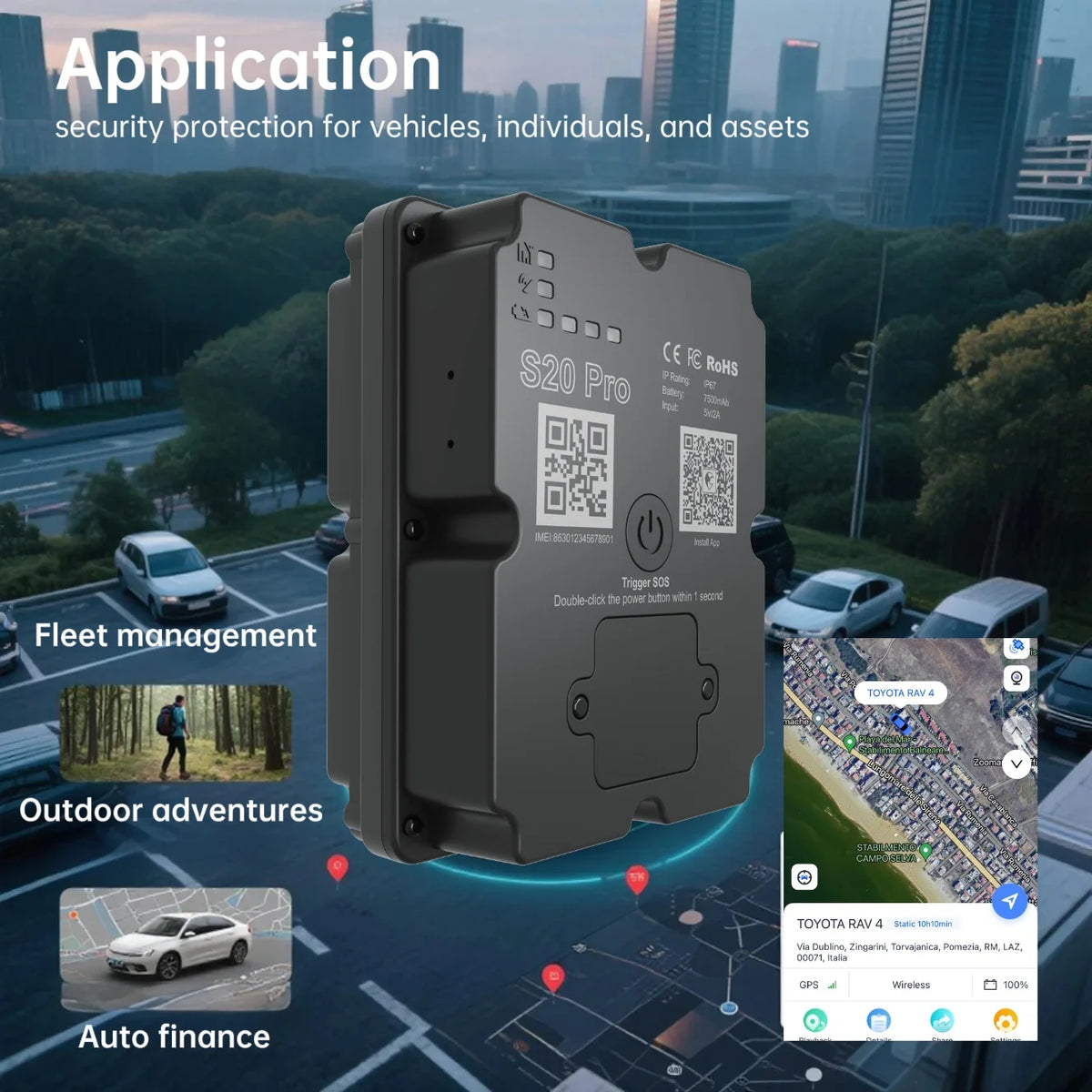 Wanwaytech 4G Real Time GPS Vehicle Tracker With Geofencing
