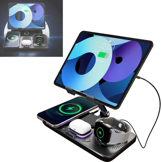 7 In 1 Wireless ChargingPad Stand USB Type C 15WMax
