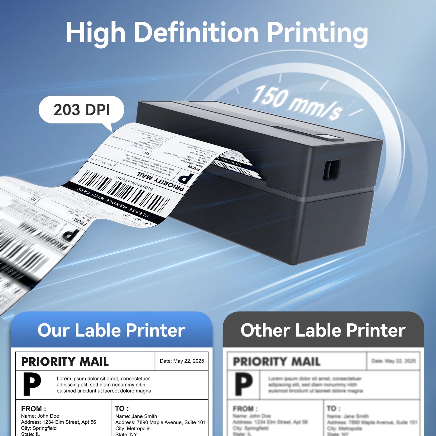 TakeYou Thermal Label Printer Portable No Ink 203DPI Bluetooth USB