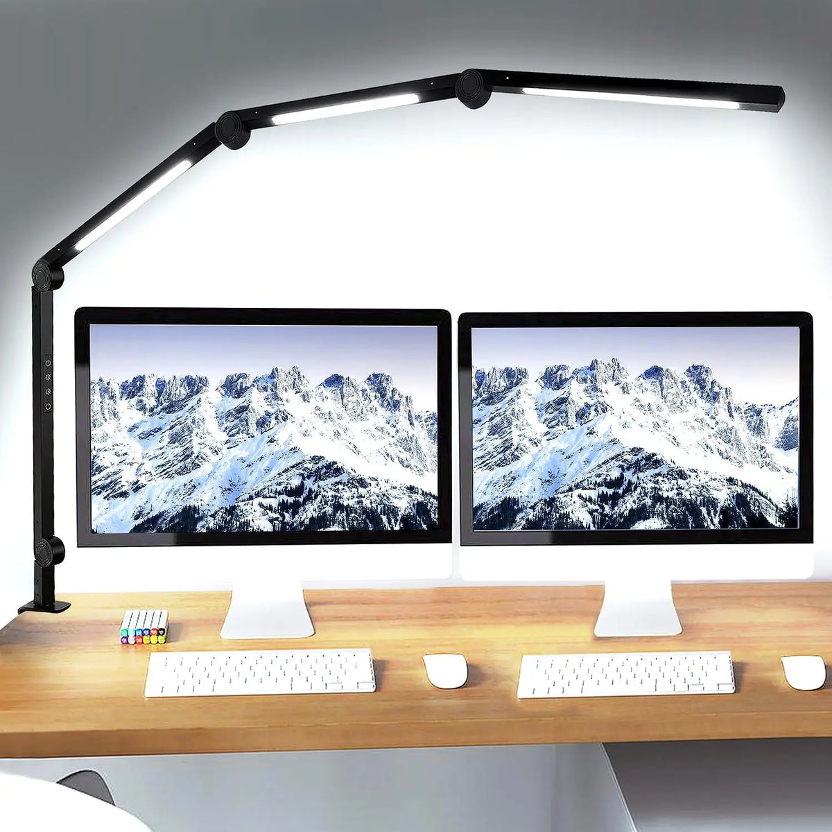 Adjustable LED Desk Lamp With Clamp And Touch Dimmer Button