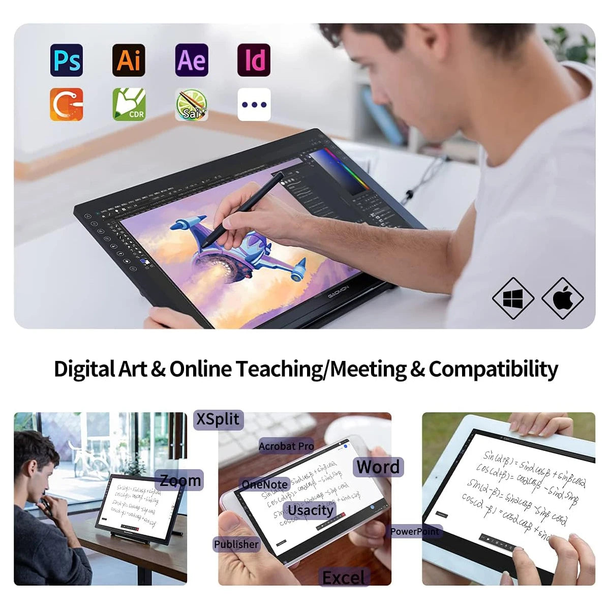 GAOMON PD2200 Graphics Tablet Pen Display With Anti Glare Screen