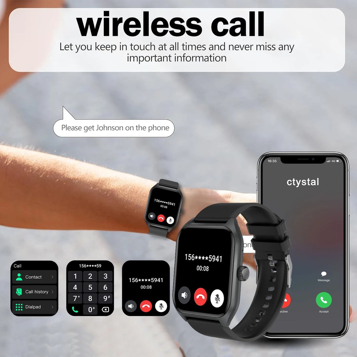 LIVLOVCP AI Voice Assistant Smartwatch With Heart Rate Monitor