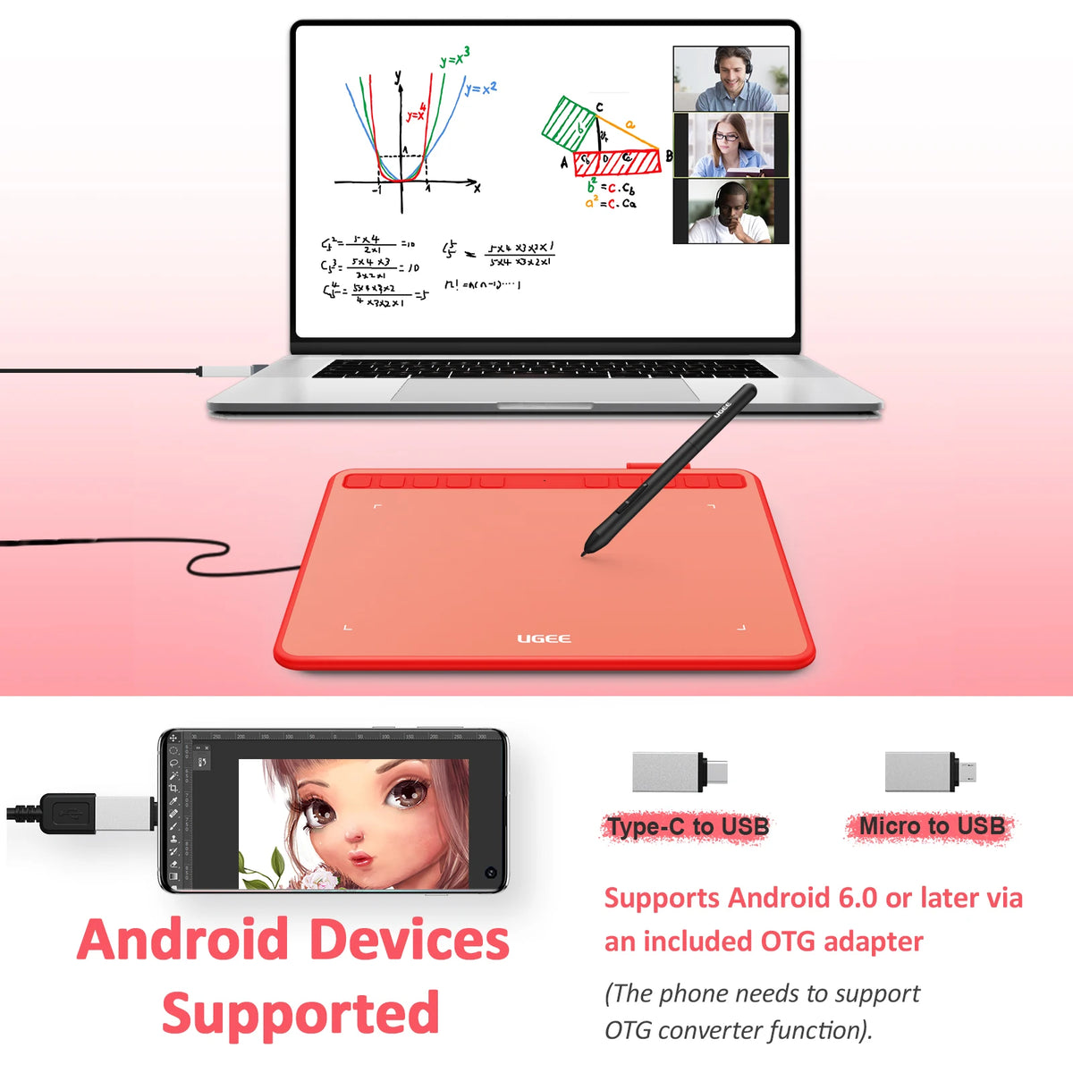 Ugee S640 Digital Graphics Tablet With 8192 Pressure Levels