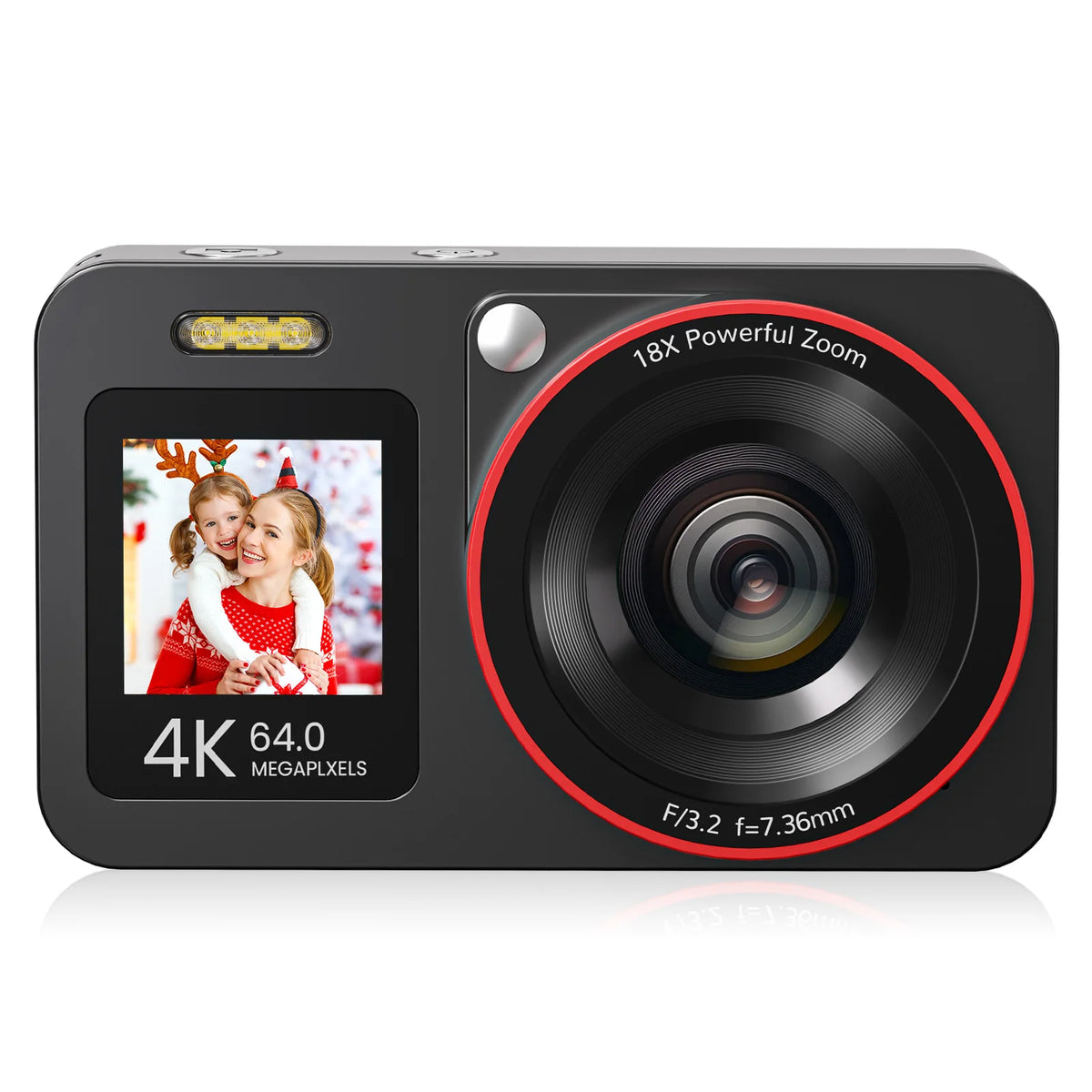 Portable 4K Digital Camera With 64MP Sensor And 18X Zoom