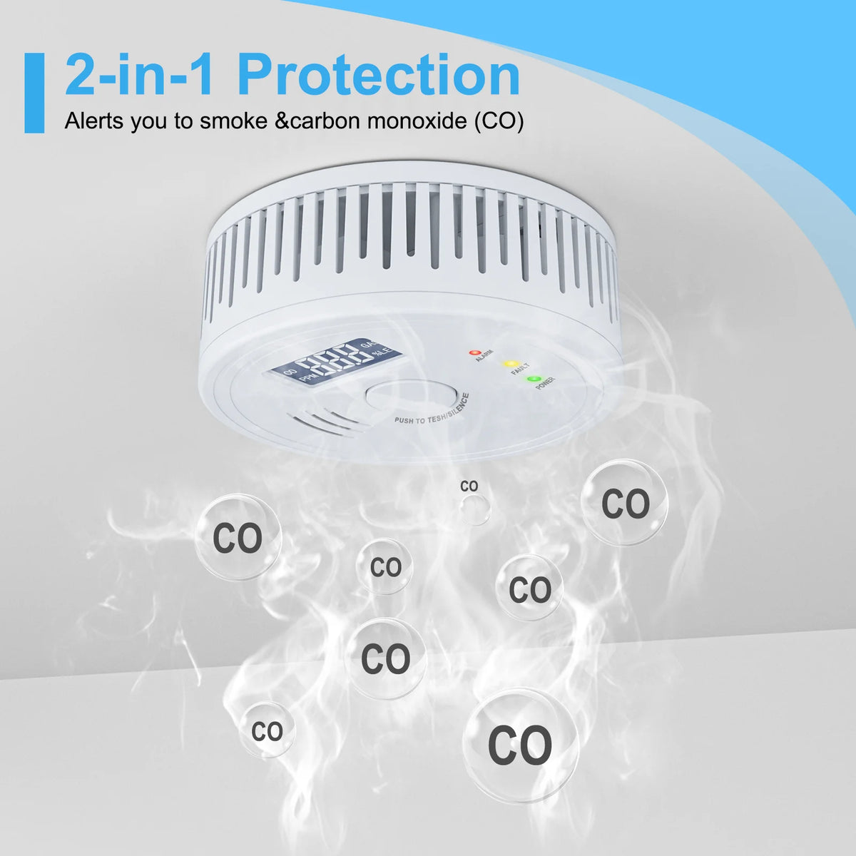 Battery Operated Smoke And Carbon Monoxide Detector Combo Three Pack