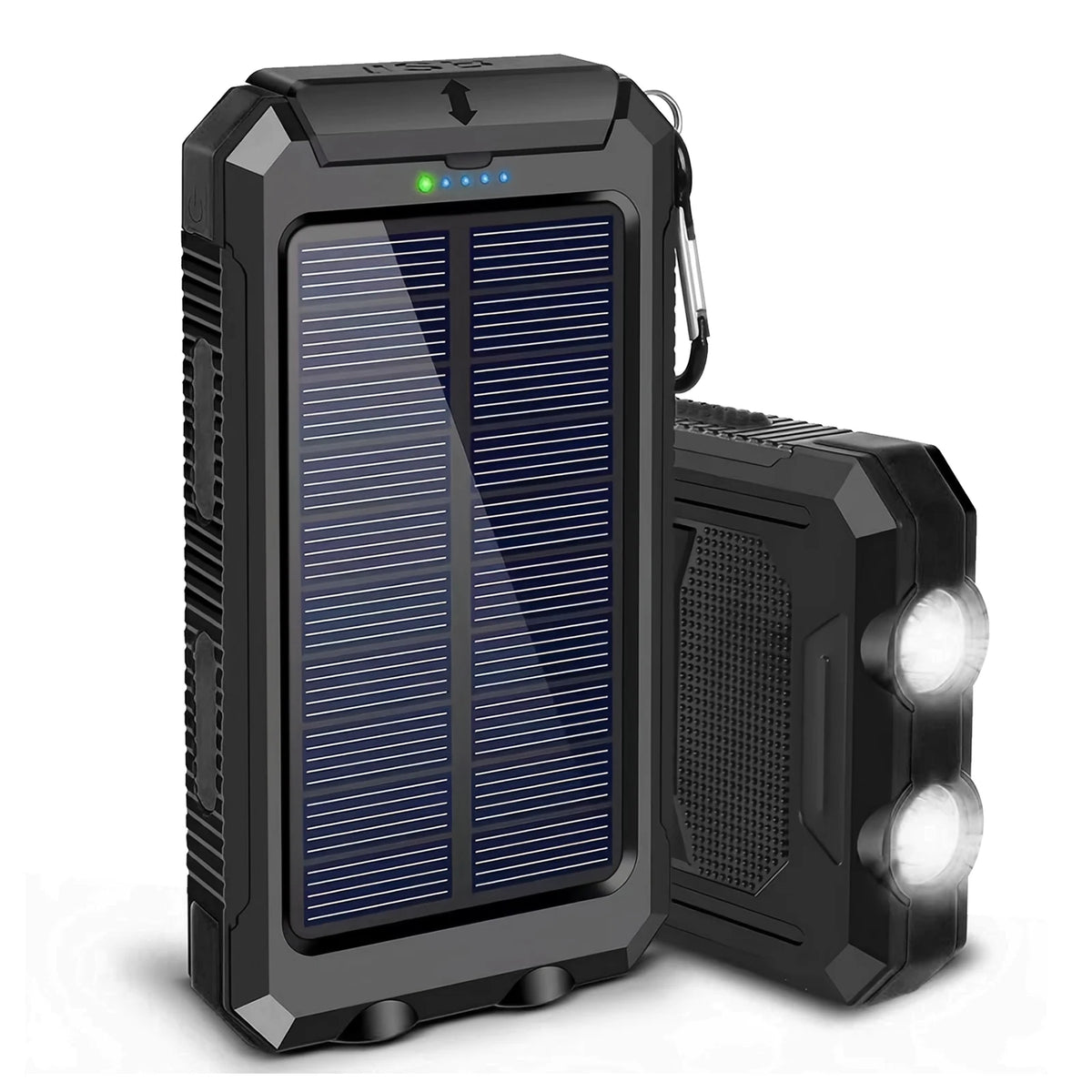 10000mAh Solar Power Bank With Wireless Charging And Led Light