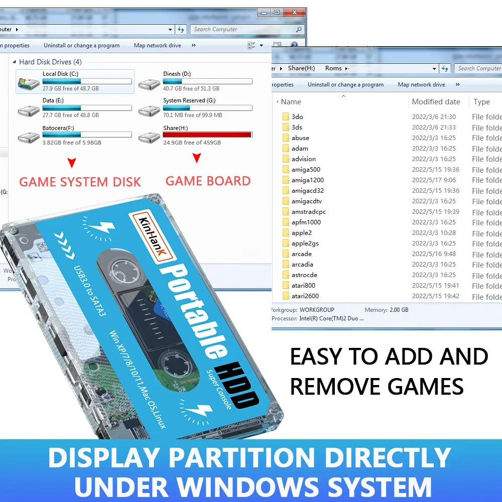 Kinhank Retro Super Console With 100000 Games Running Batocera OS