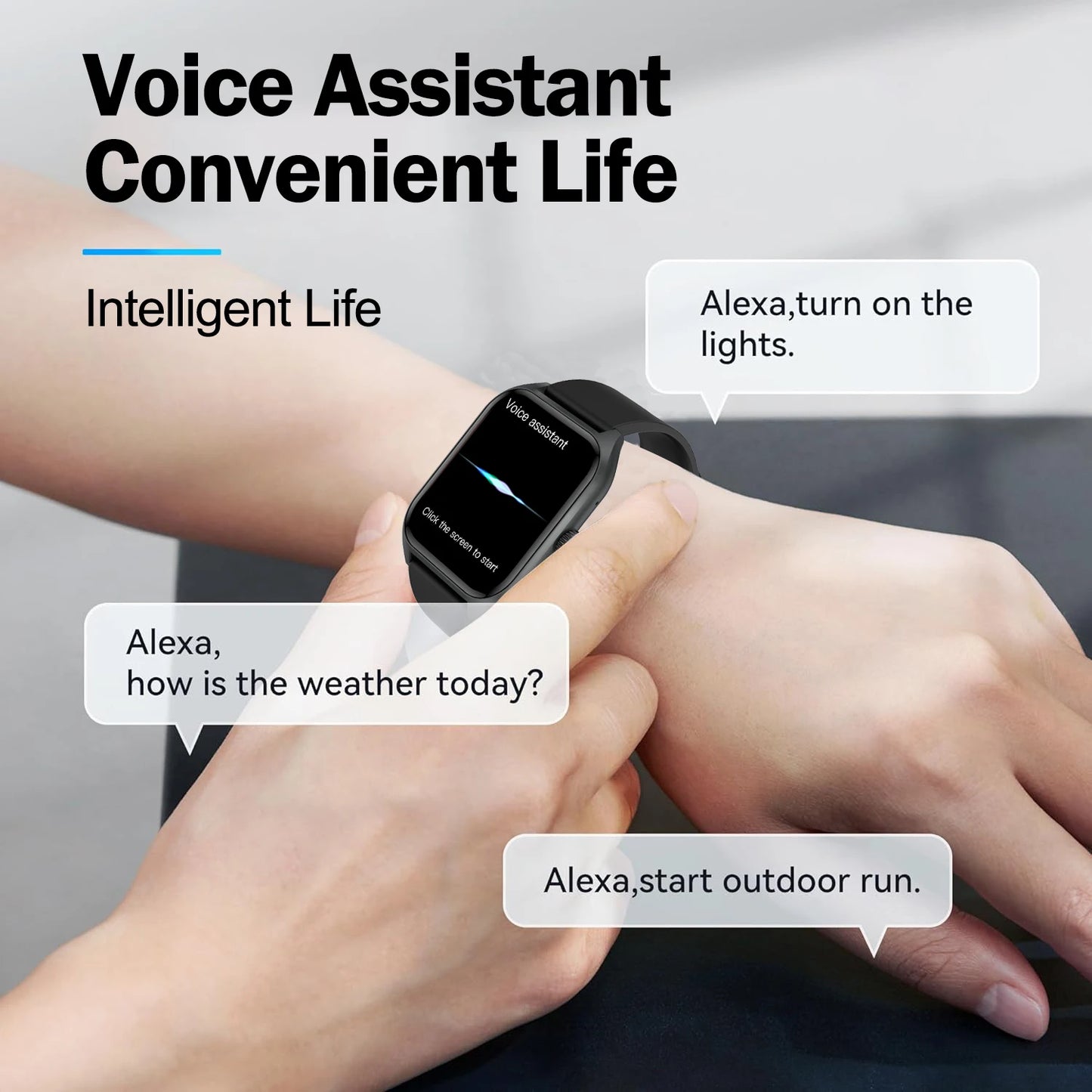LIVLOVCP AI Voice Assistant Smartwatch With Heart Rate Monitor