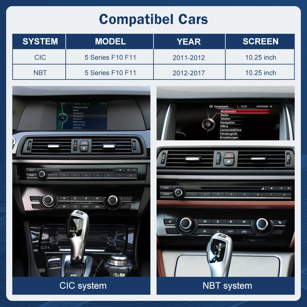 Road Top Multimedia Display For BMW F10 F11 CIC NBT