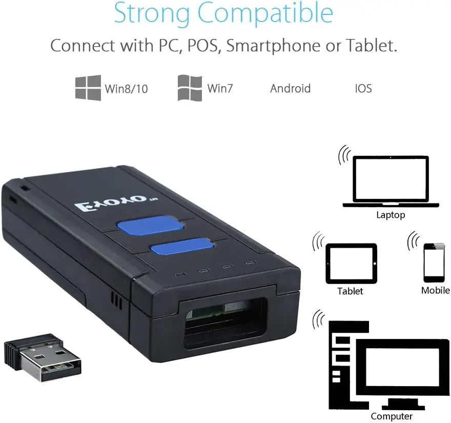 Eyoyo 1D Wireless Scanner 3-in-1 Bluetooth Barcode Reader