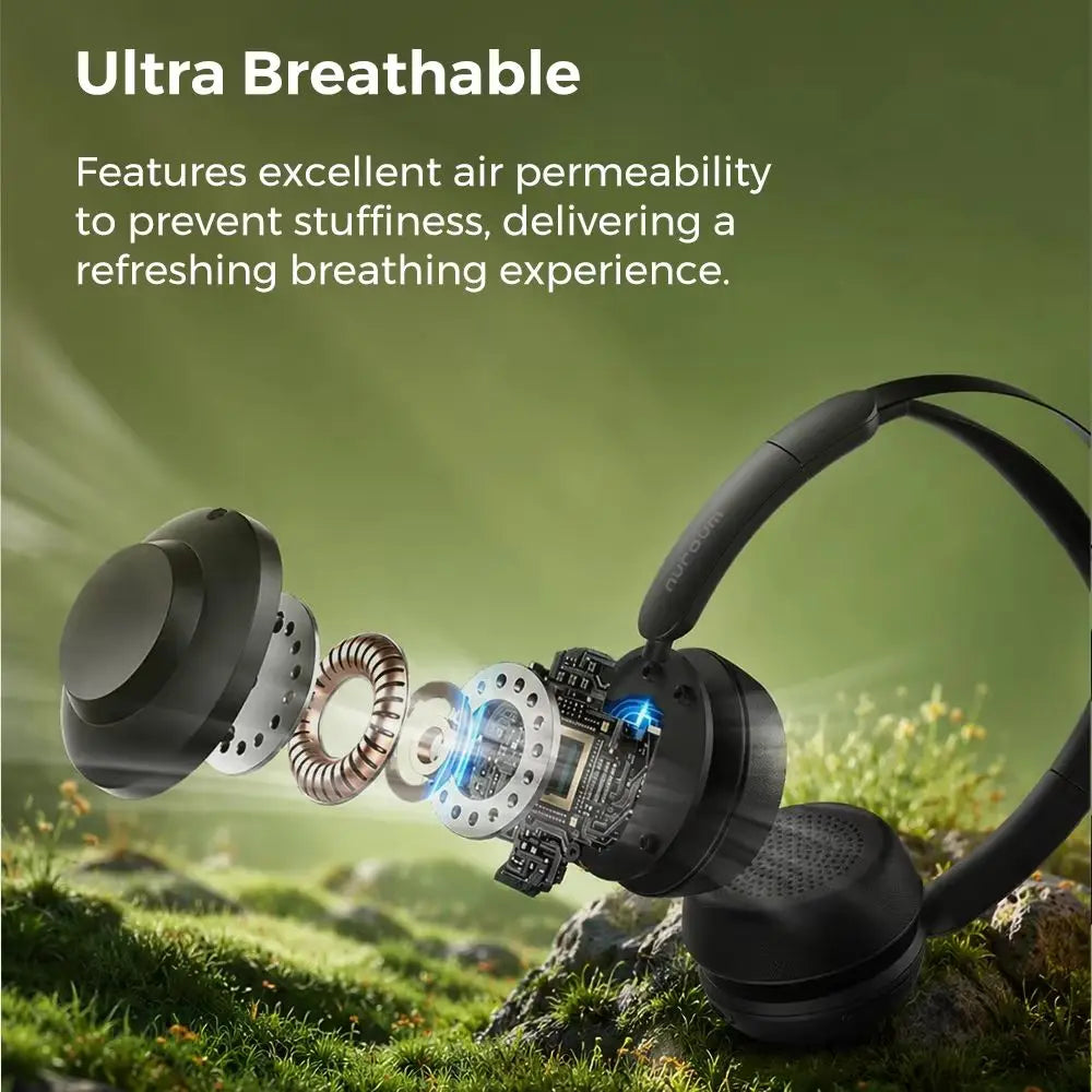 Nouroum Bluetooth 5.3 Over Ear Wireless Headphones Noise Cancelling Mic