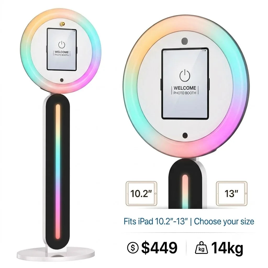 Femoorer Ipad Photo Booth Stand With Rgb Ring Light