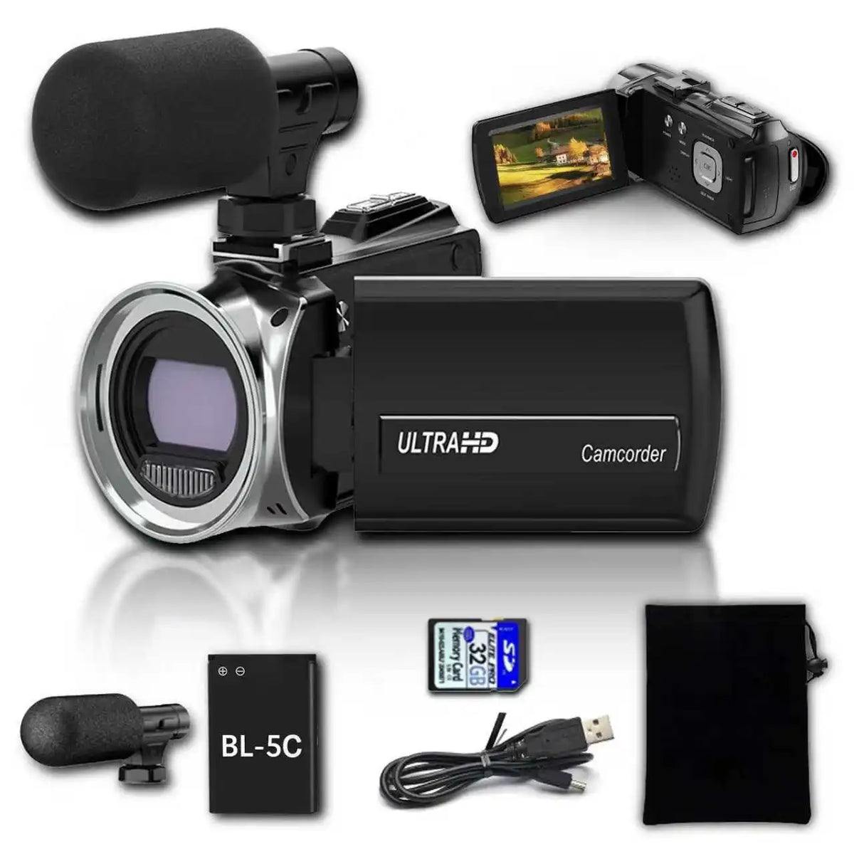 Professional Handheld Vlog Camera 4K 48MP Digital Zoom Flip Screen