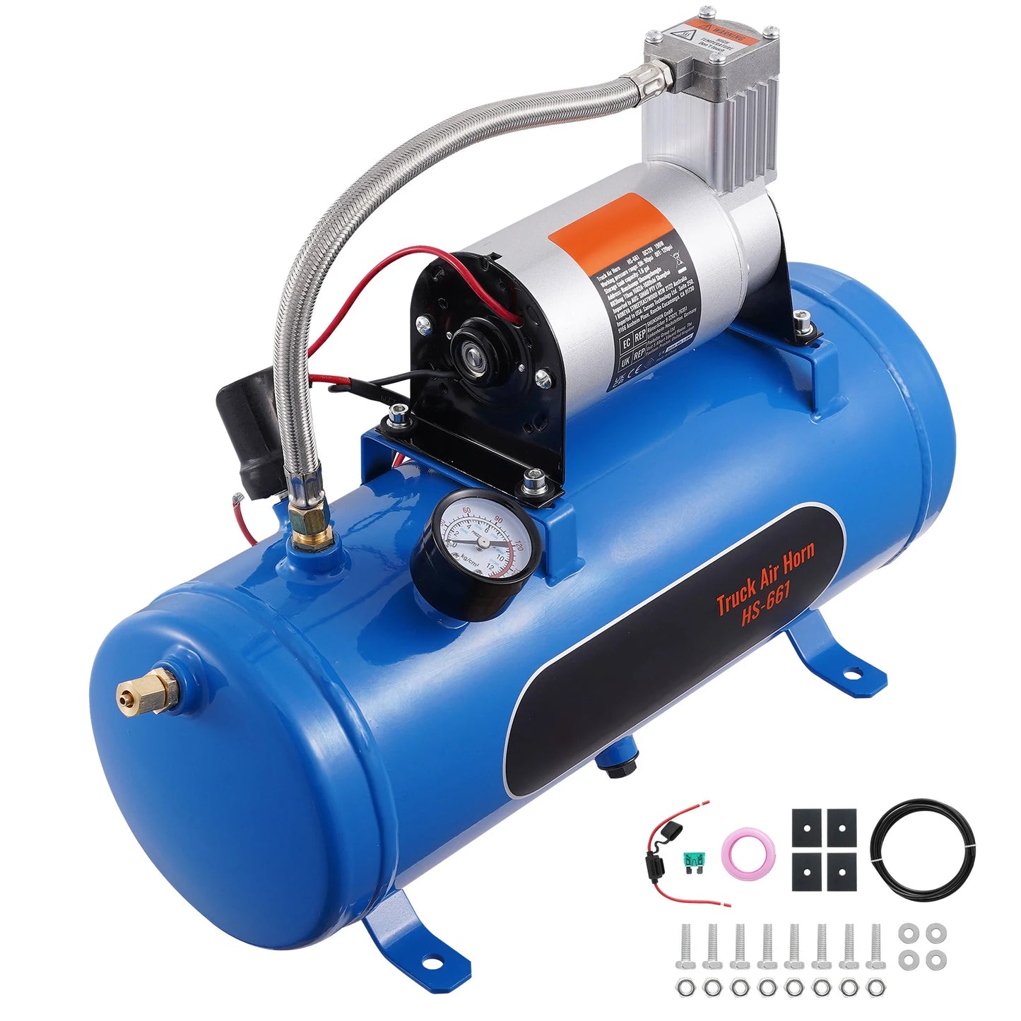 SucceBuy 12V Air Compressor With Tank For Train Horn And Tires