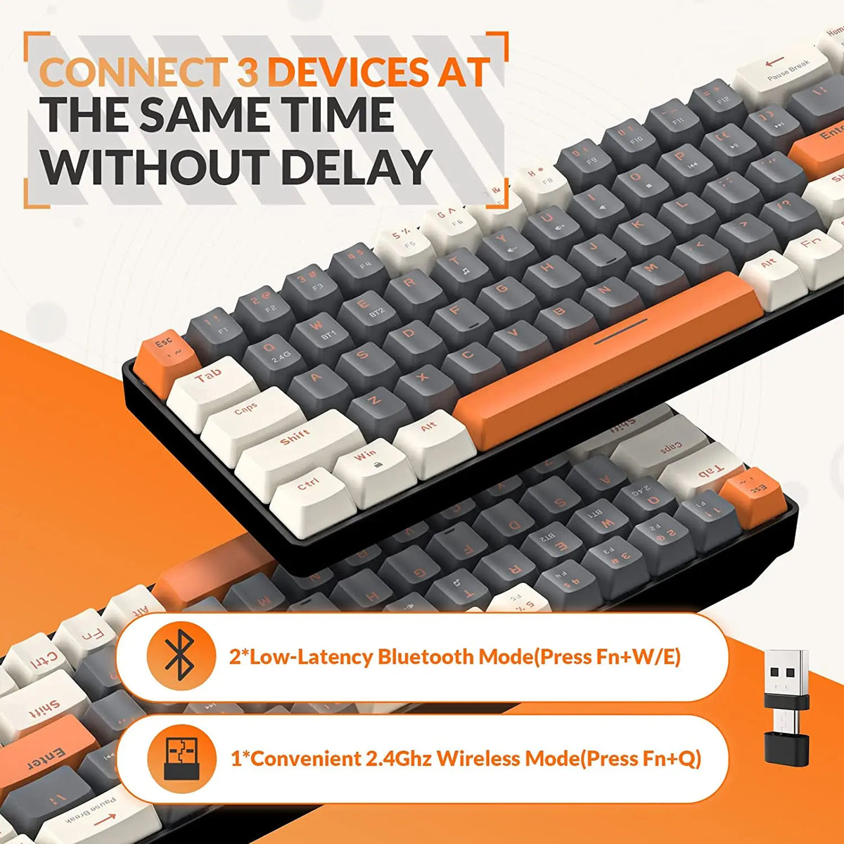 Attack Shark 68 Key Dual Mode Mechanical Keyboard Hot Swappable