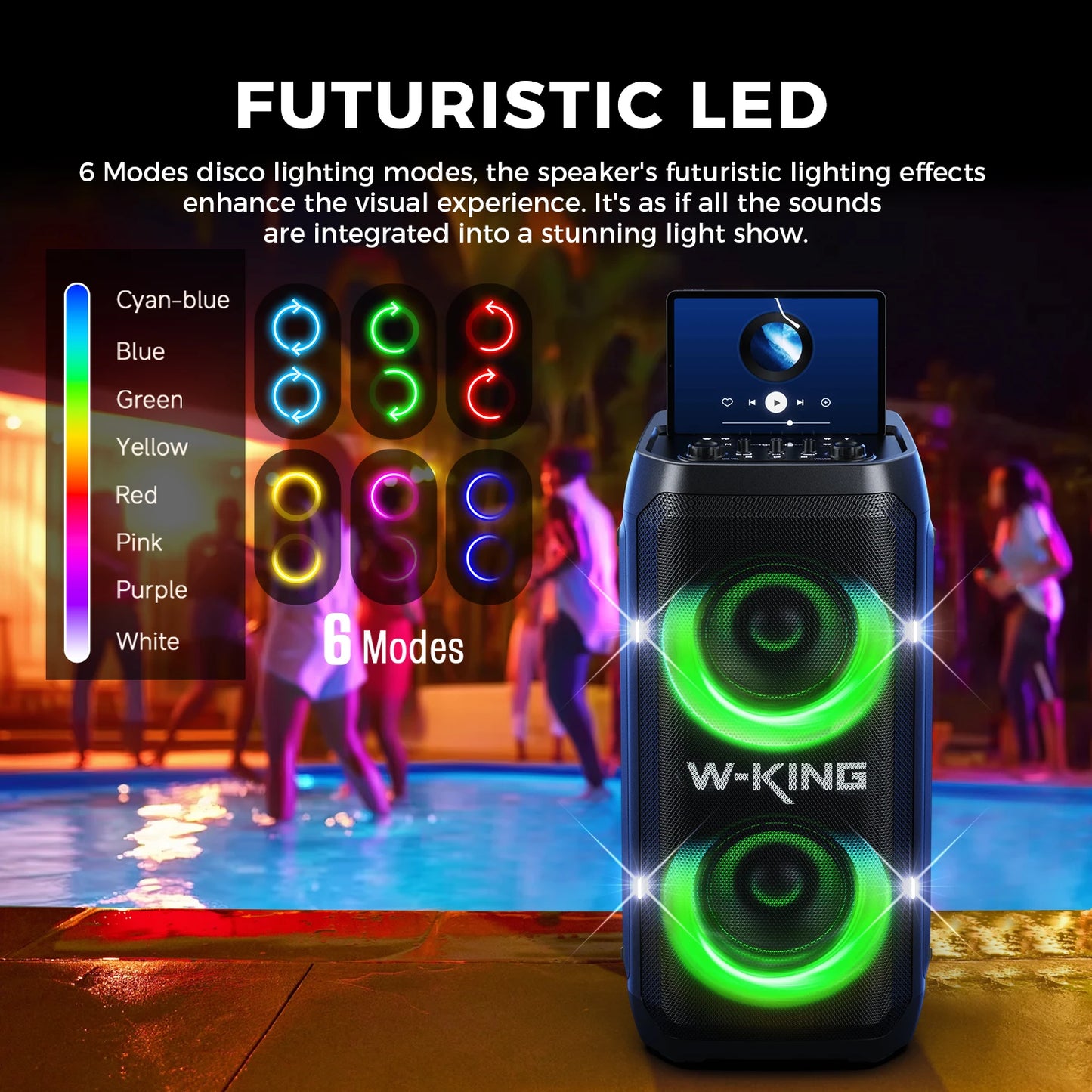 W-King T12 Portable Bluetooth Speaker 370W Max Sound System