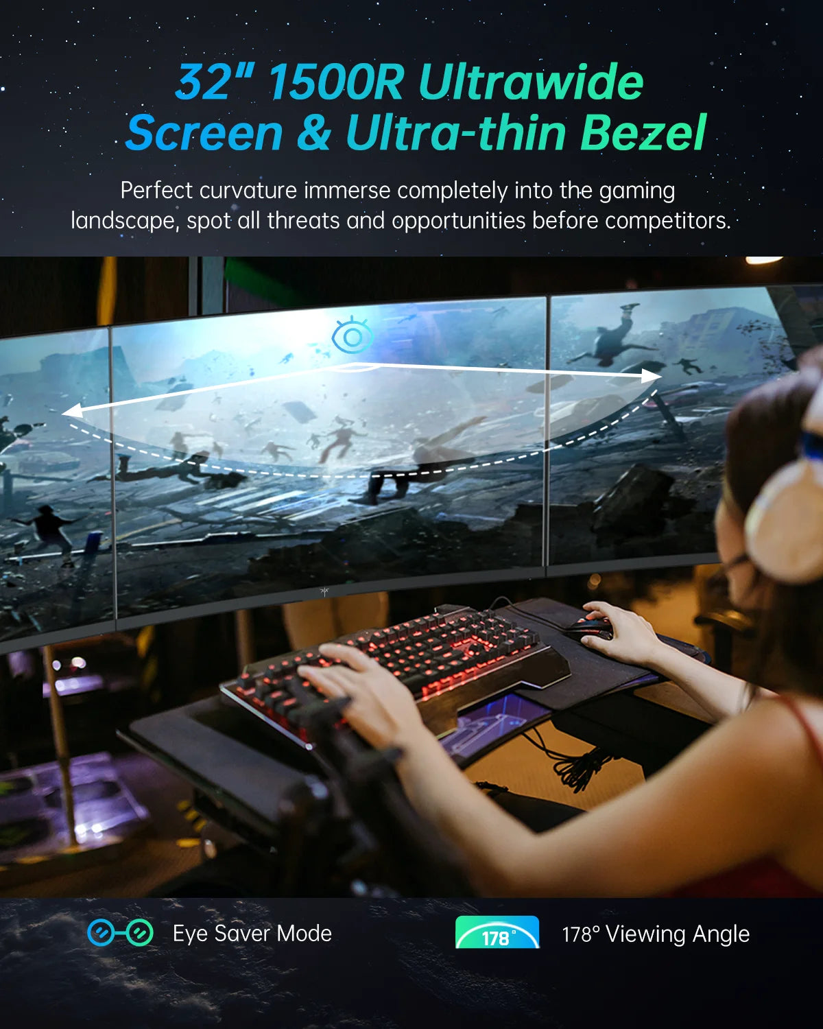 KTC QHD 180Hz Curved Gaming Monitor With 1ms Response