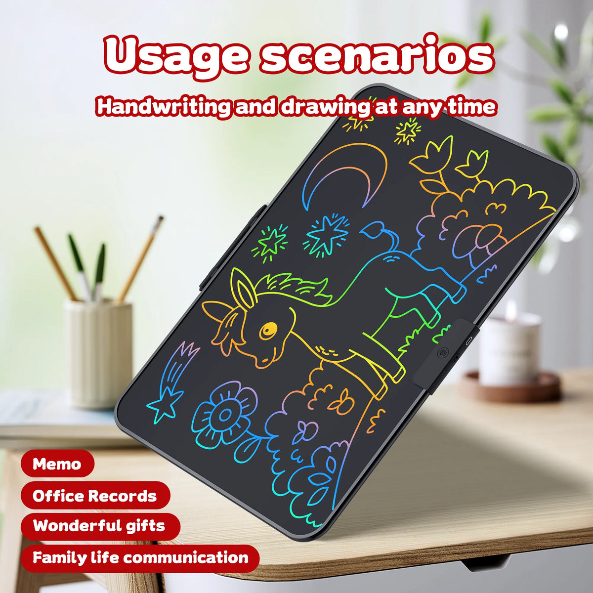 Rechargeable LCD Writing Tablet Electronic Drawing Board Kids Digital Doodle