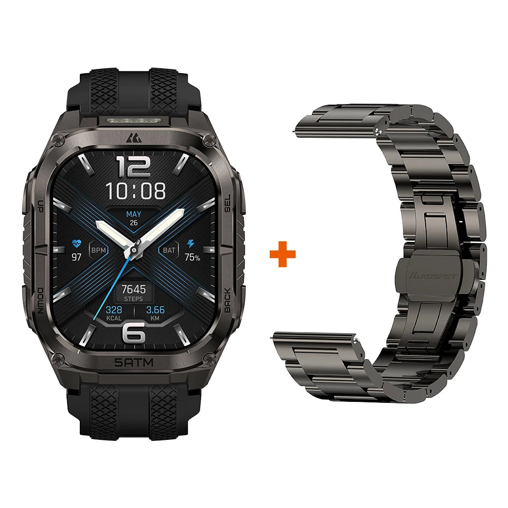 KOSPET TANK M4C GPS Smartwatch For Men Waterproof Integrated Flashlight
