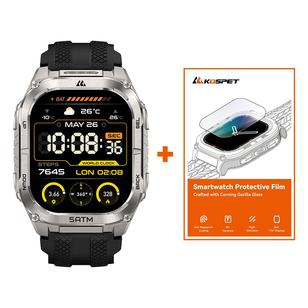 KOSPET TANK M4C GPS Smartwatch For Men Waterproof Integrated Flashlight