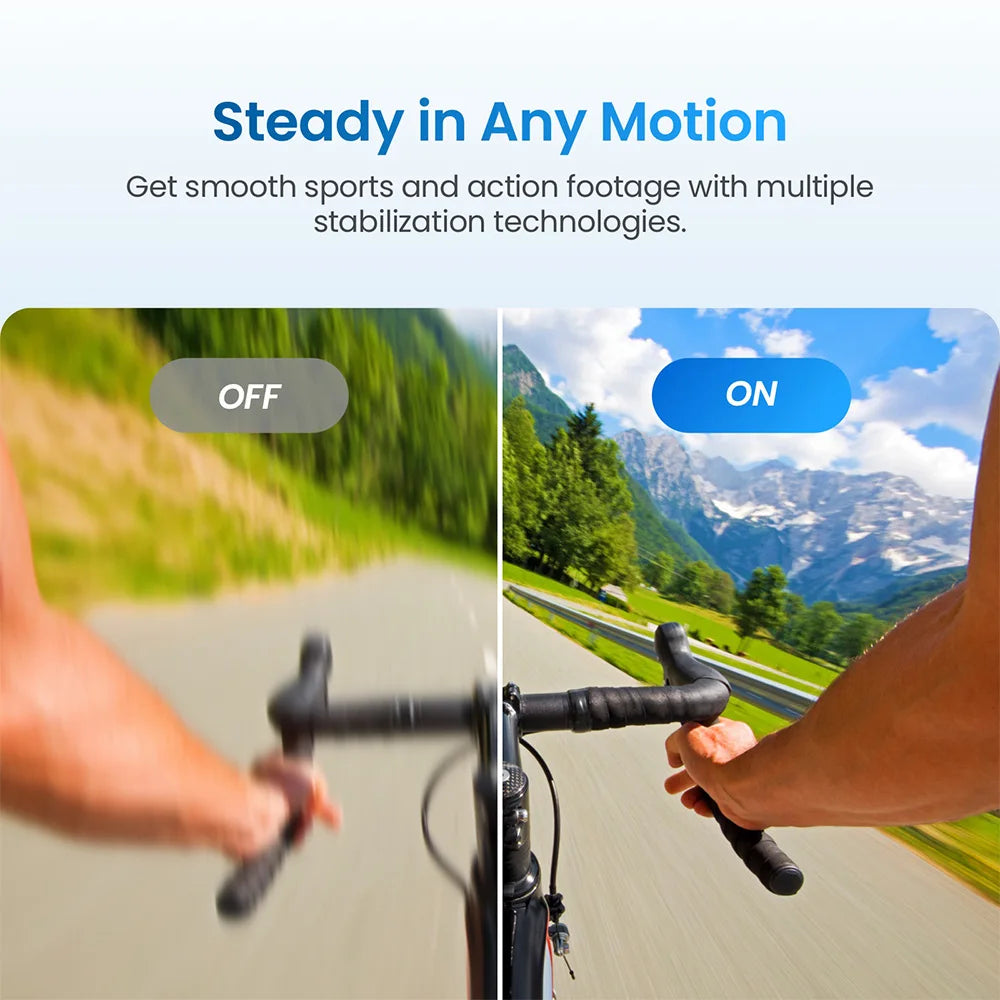 Xtra 4K 120fps Action Camera Dual Screen IP68 Waterproof Stabilized