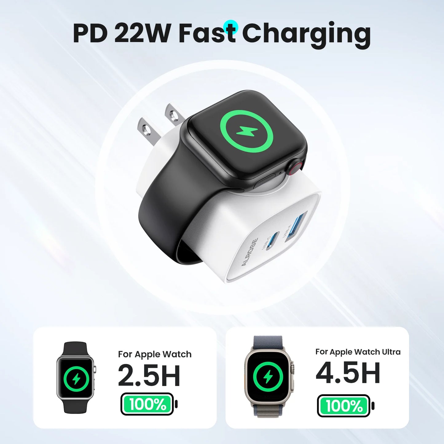 Topadre 3 In 1 Apple Watch Charger USB C PowerDelivery