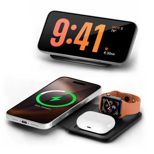 Magnetic 3-In-1 Wireless Charger Stand For iPhone Apple Watch AirPods