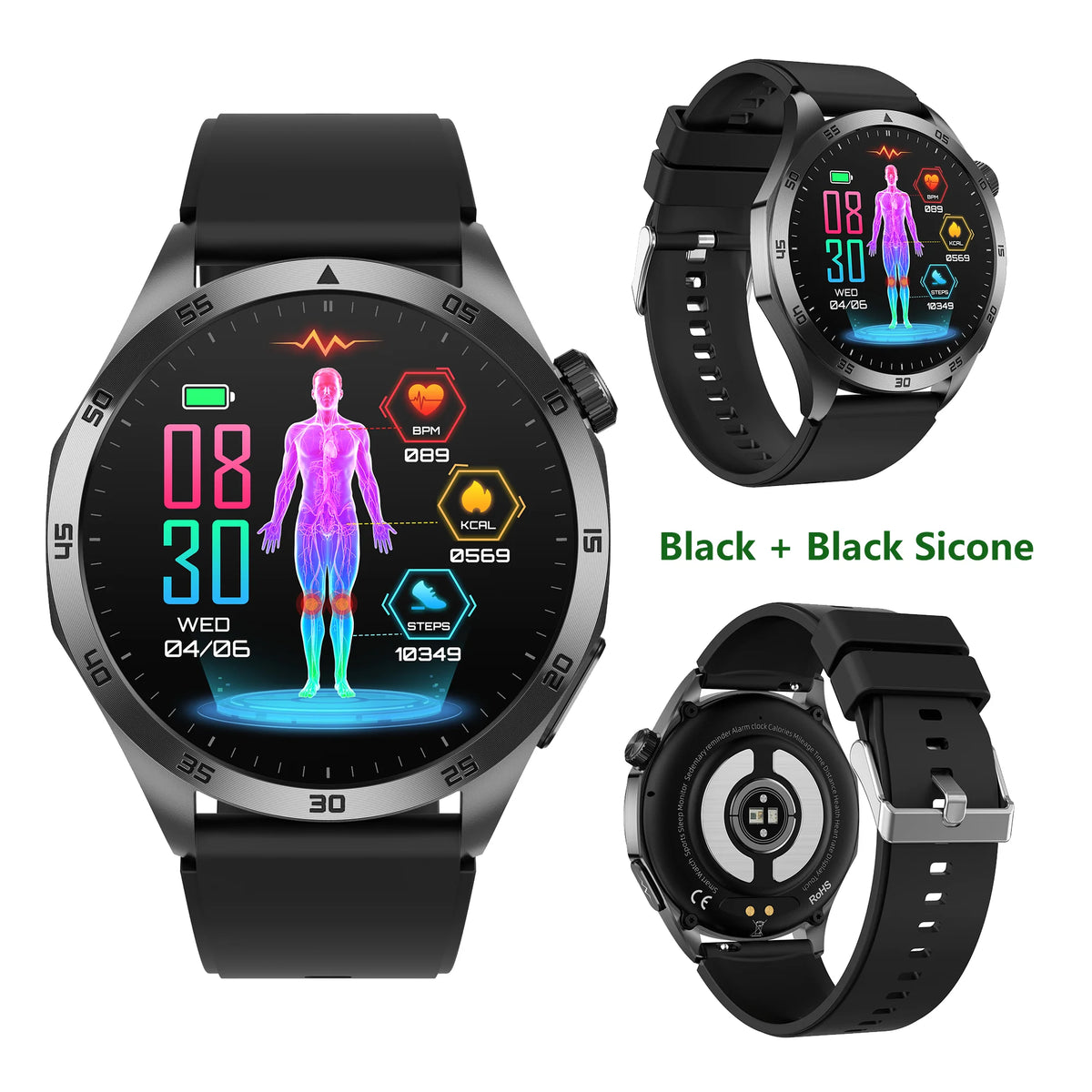 ECG Advanced Health Smart Watch Blood Oxygen Pressure Monitor