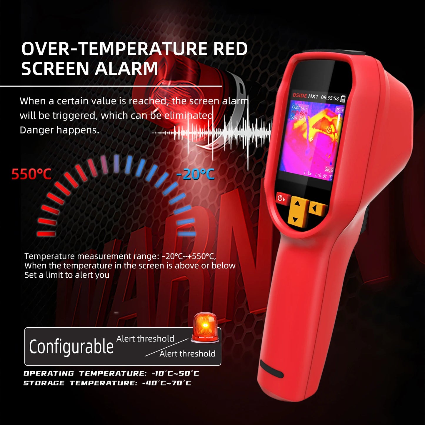 BSIDE HX1 Handheld Thermal Imager Thermometer -20 to 550C