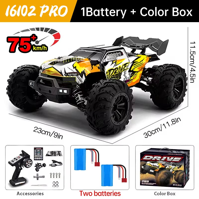WLtoys 16101 Pro RC Car FourWheelDrive LED Lights HighSpeed