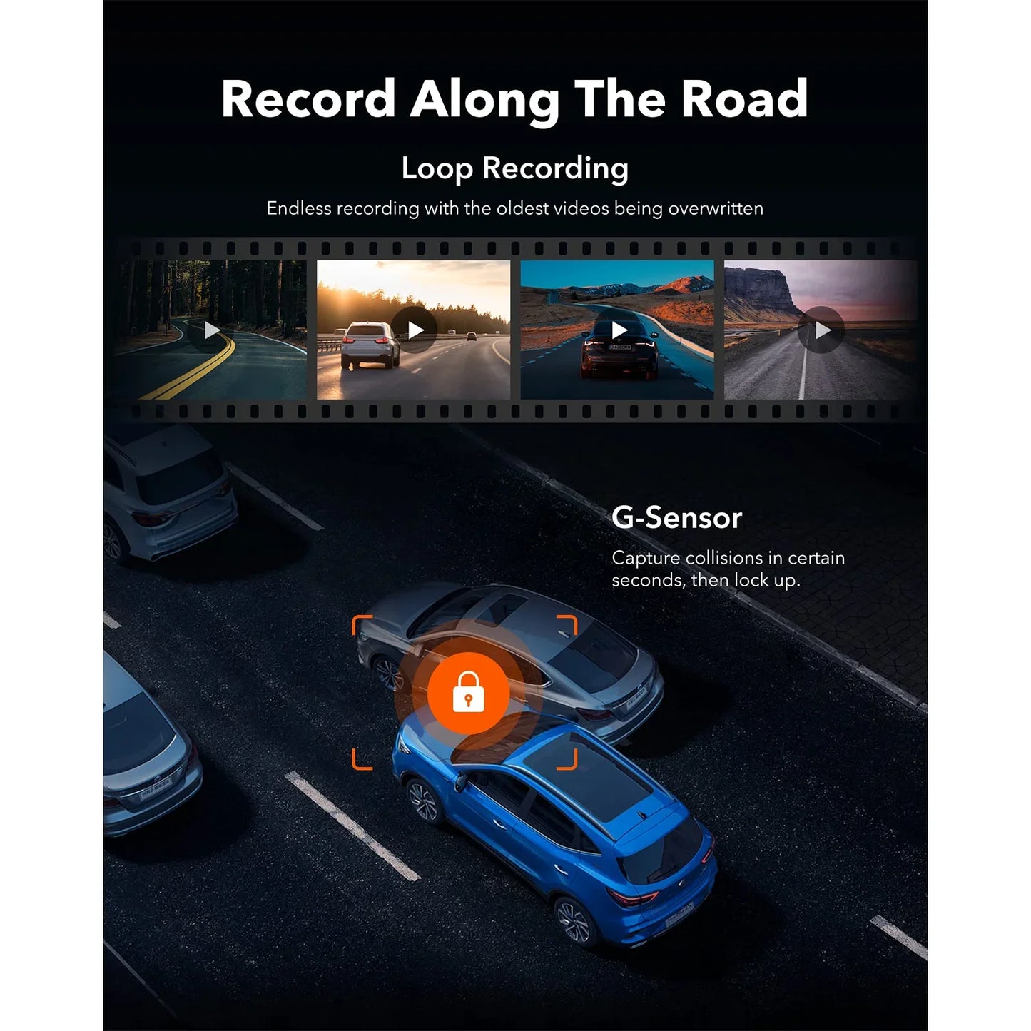 Wolfbox G930 10 Dash Cam 4K Car DVR Mirror Display