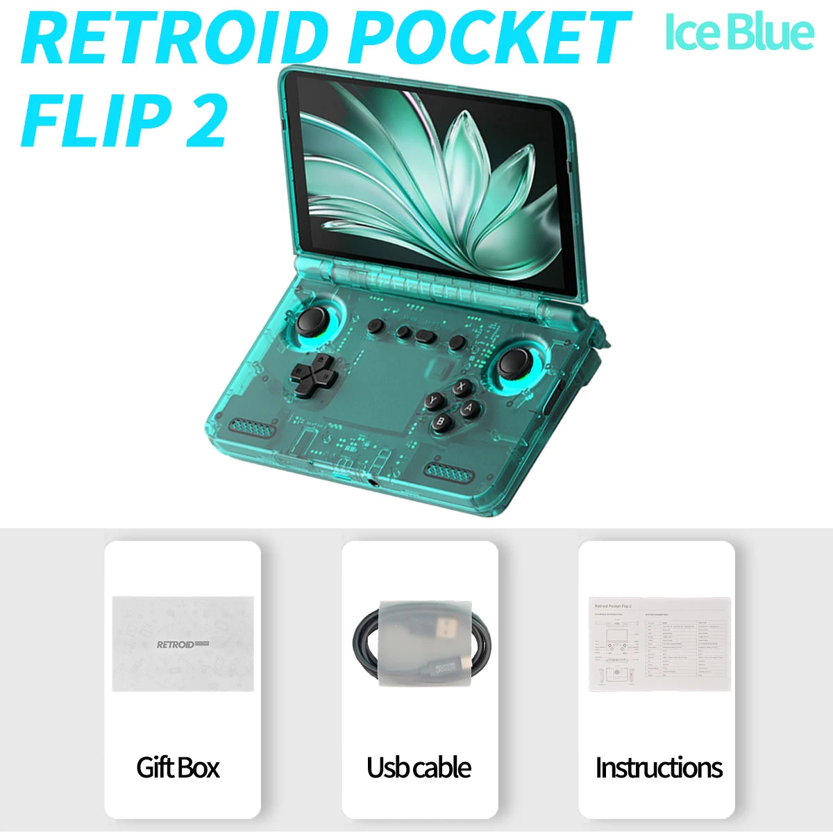 Retroid Pocket Flip2 Handheld Console Android 13 With AMOLED Touch Screen PSP PS2