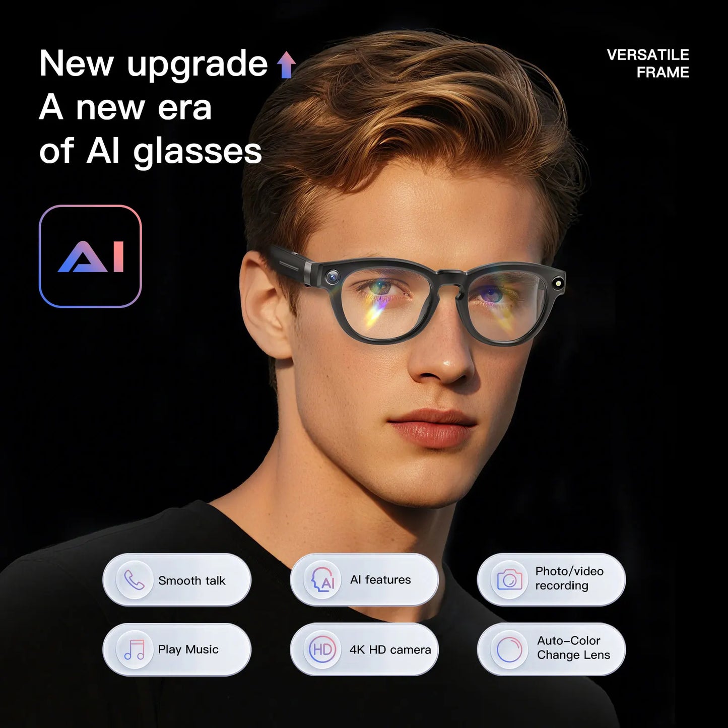 EIGIIS AI Smart Glasses With Bluetooth Call And AI Translation